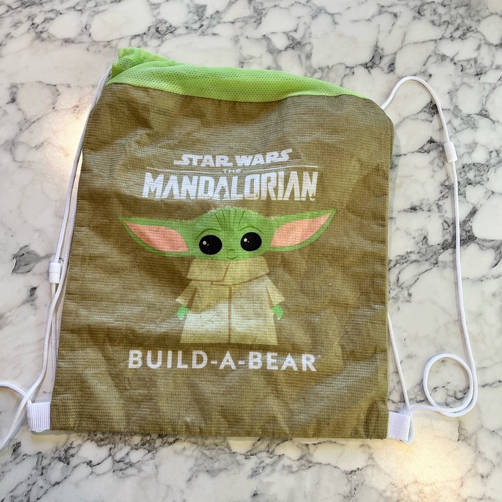 Build a bear drawstring back pack mandalorian Star Wars grogu baby yoda